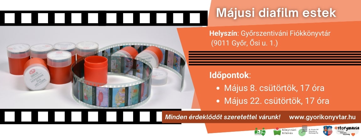 Májusi diafilm est a Győrszentiváni Fiókkönyvtárban