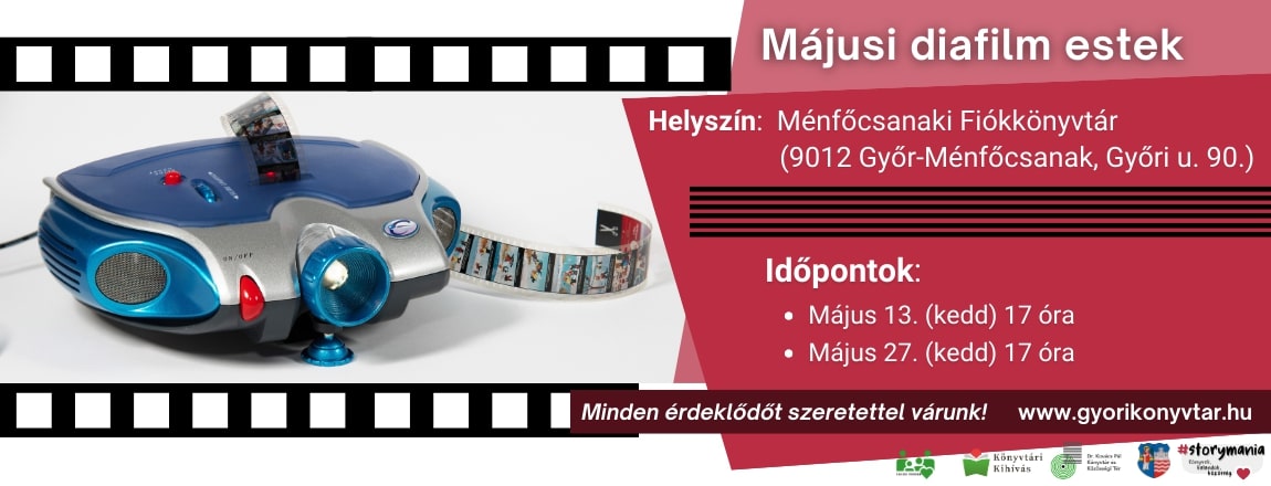 Májusi diafilm est a Ménfőcsanaki Fiókkönyvtárban